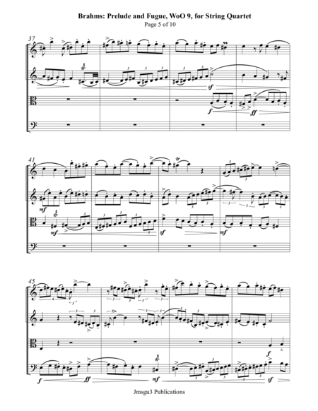 Brahms: Prelude & Fugue, WoO 9, for String Quartet image number null