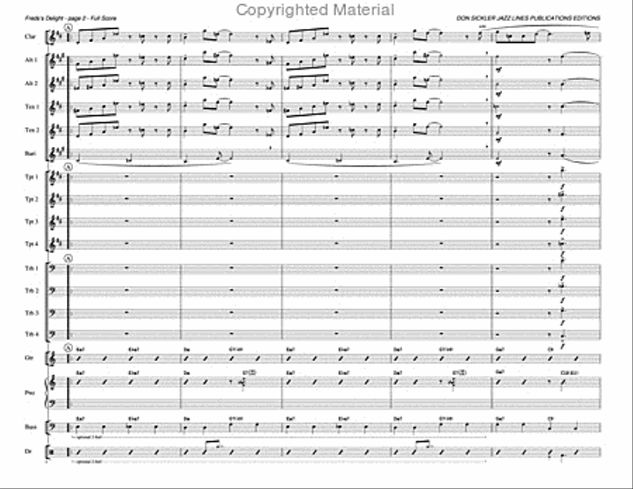 Fred's Delight Fred's Delight Big Band scores gallery preview page 3