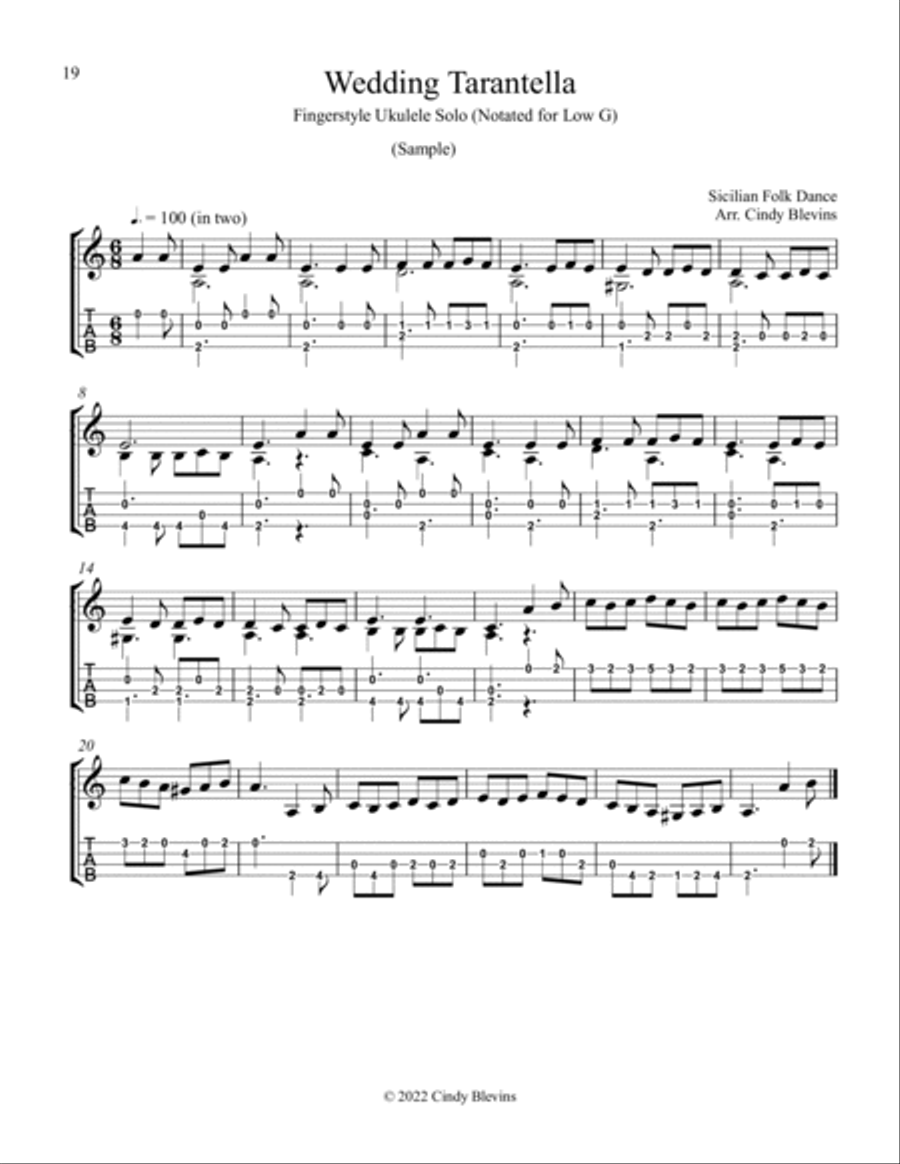 10 Songs for Ukulele Solo, Fingerstyle, Low G Ukulele scores gallery preview page 5