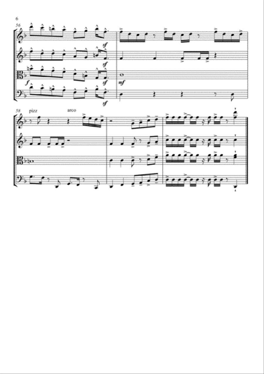 Uptown Funk String Quartet scores gallery preview page 6