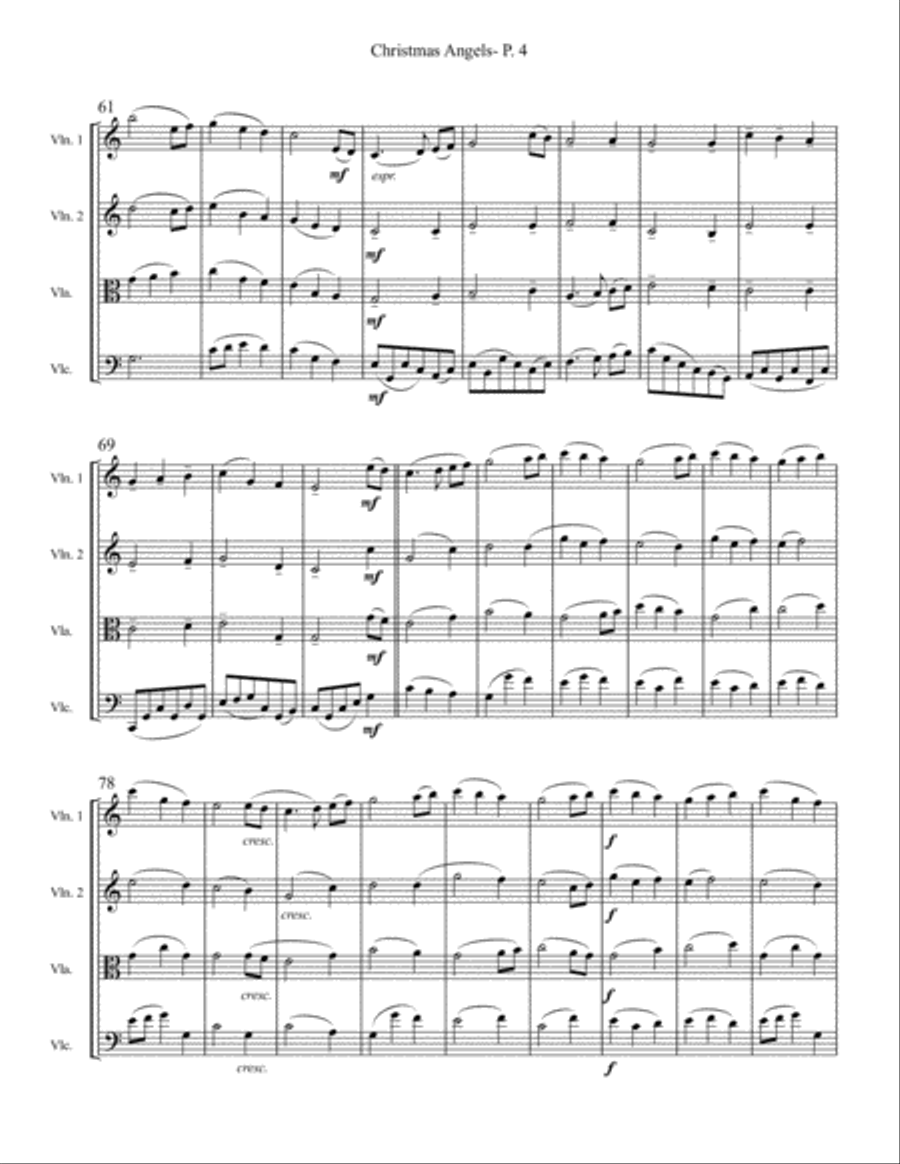 Christmas Angels String Quartet scores gallery preview page 4