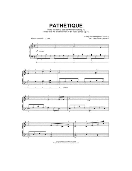 Adagio Cantabile from Sonate Pathetique Op.13, Theme from the Second Movement