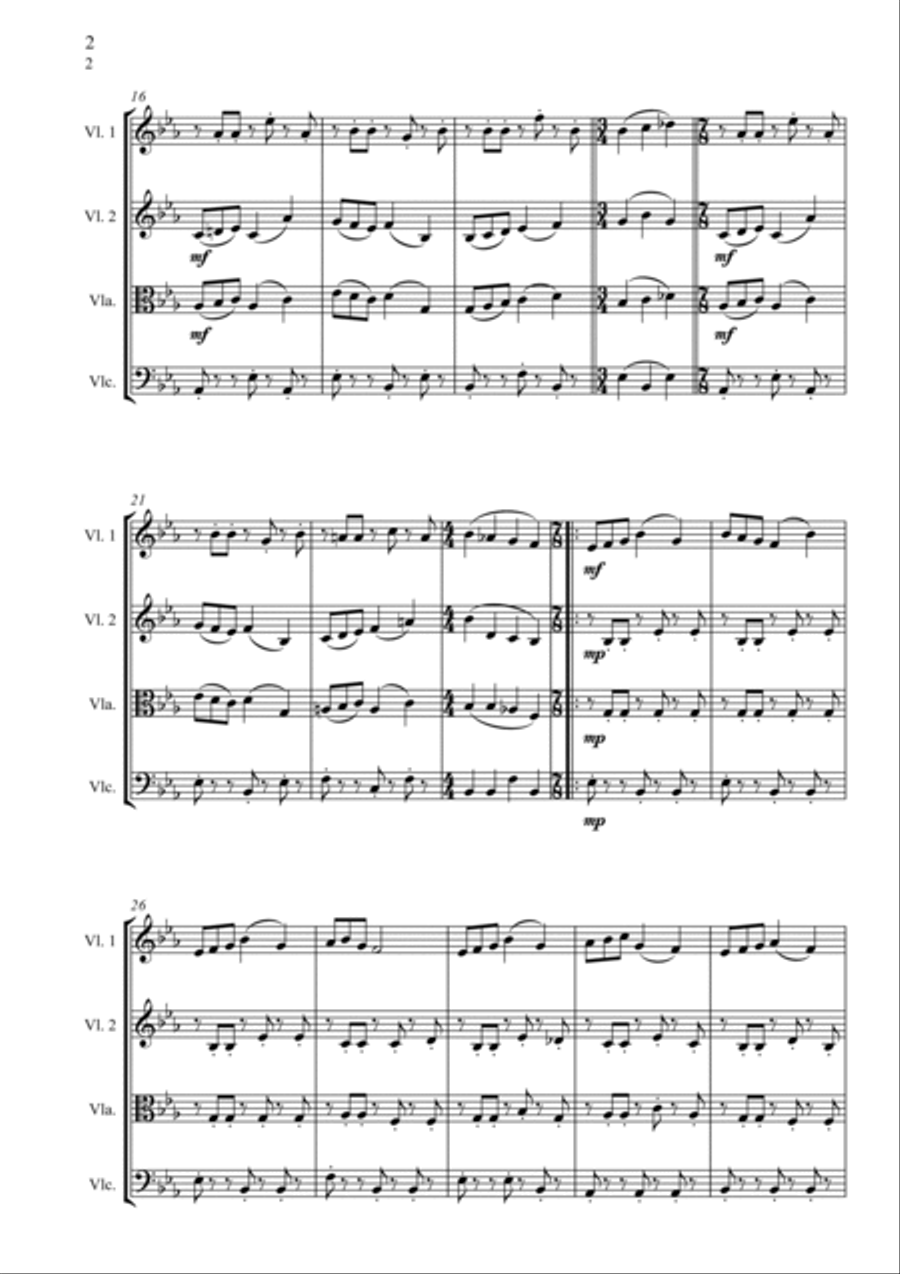 Contrasti Attivi ! String Quartet scores gallery preview page 2