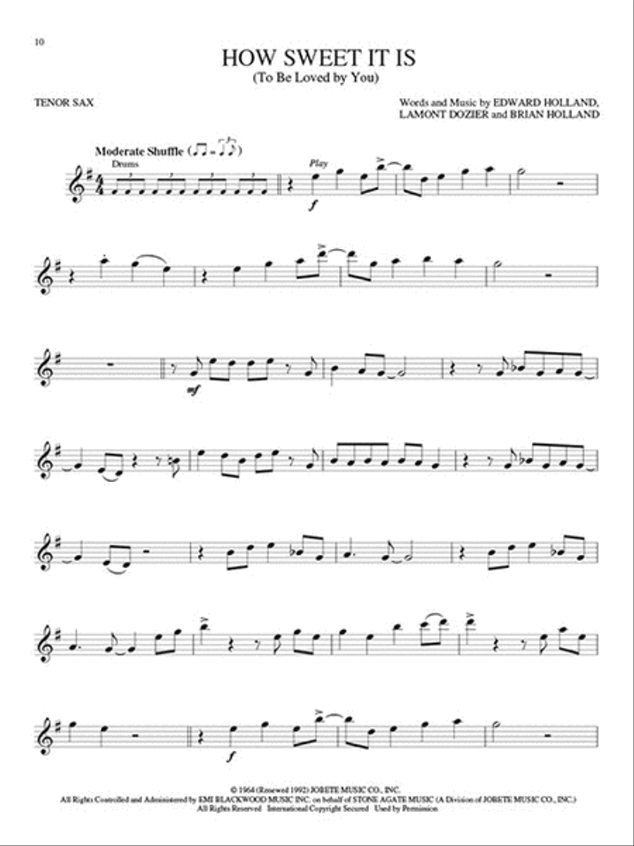 Motown Classics – Instrumental Play-Along Series Tenor Saxophone scores gallery preview page 4