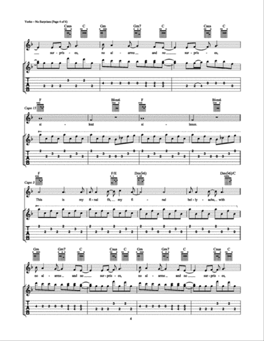 No Surprises Electric Guitar scores gallery preview page 4