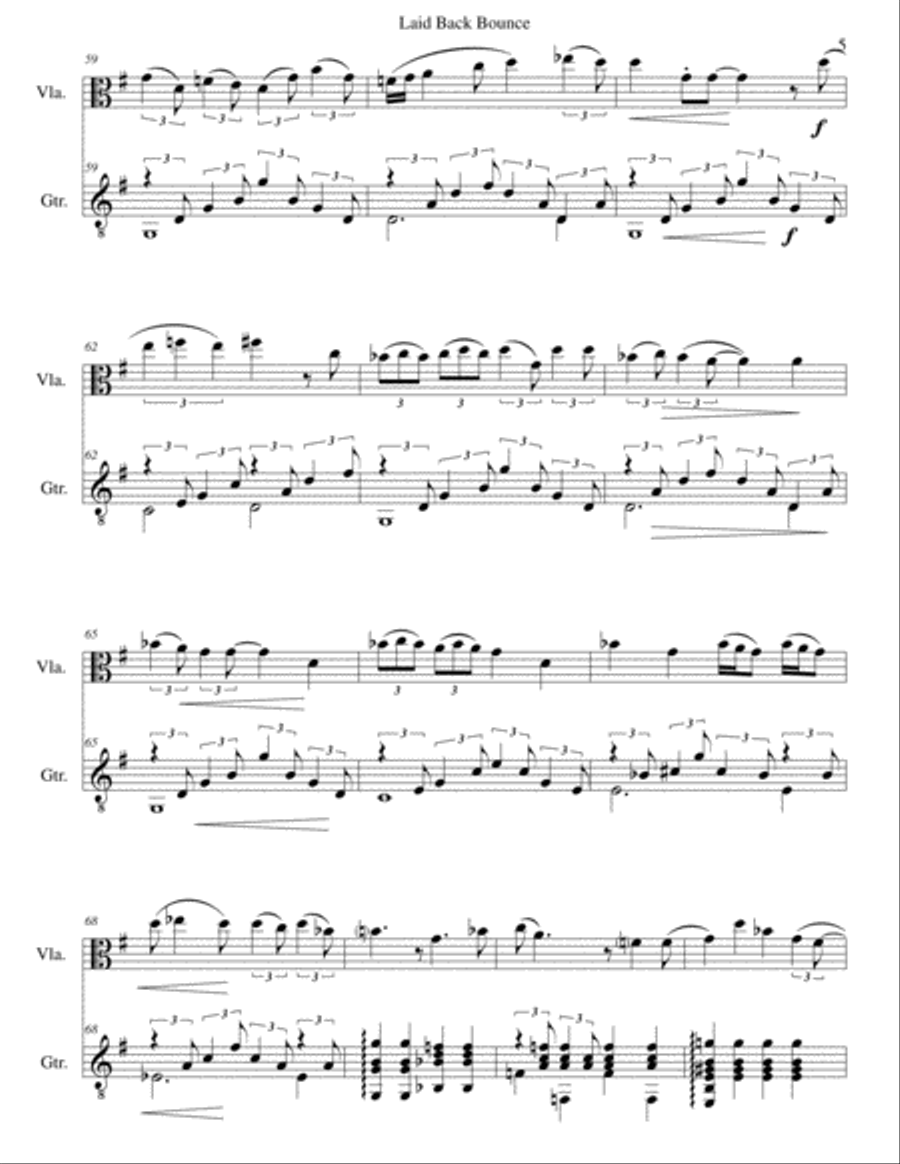 Laid back bounce for viola and guitar String Duet scores gallery preview page 5