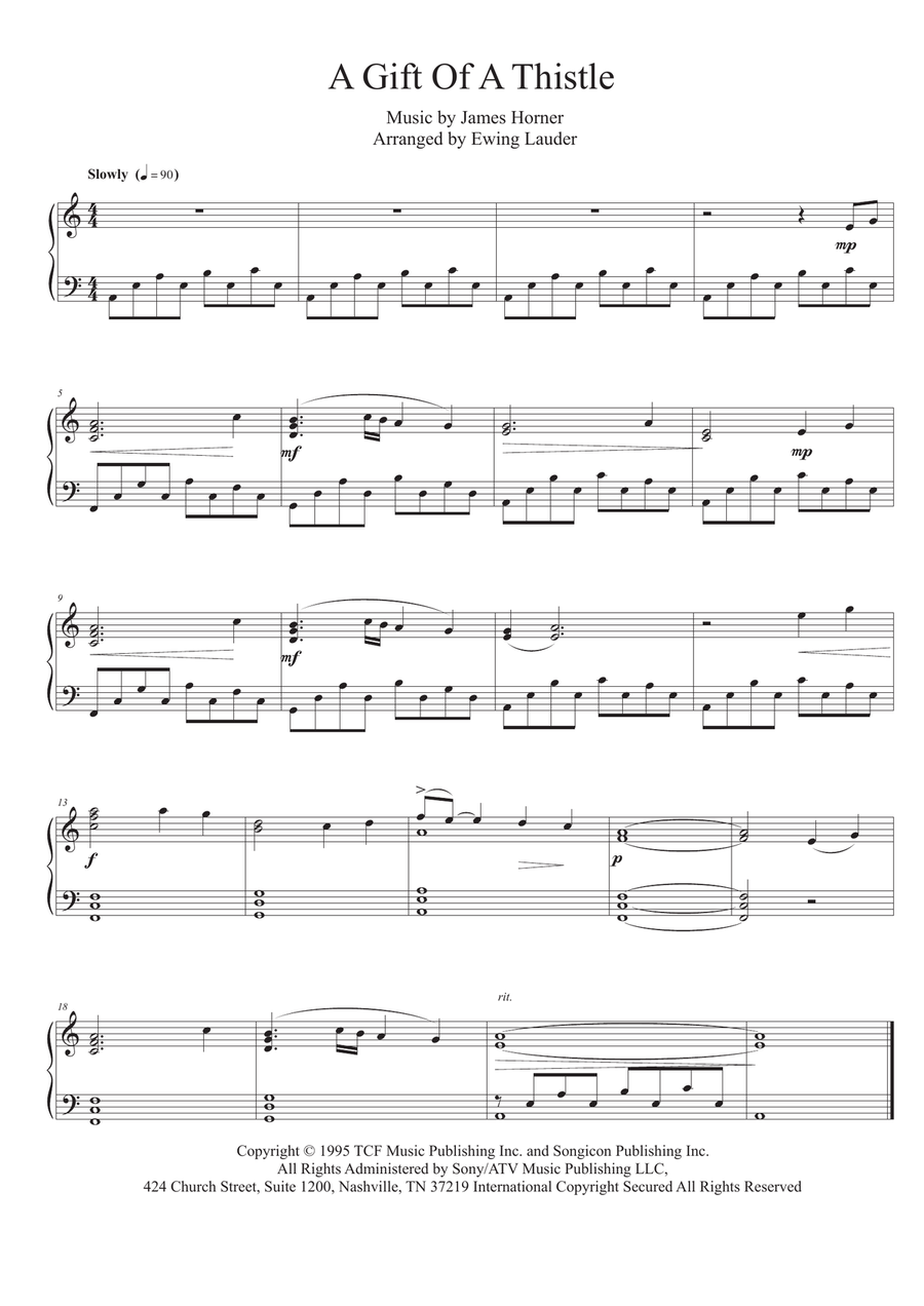 A Gift Of A Thistle A Gift Of A Thistle Piano Solo scores gallery preview page 1