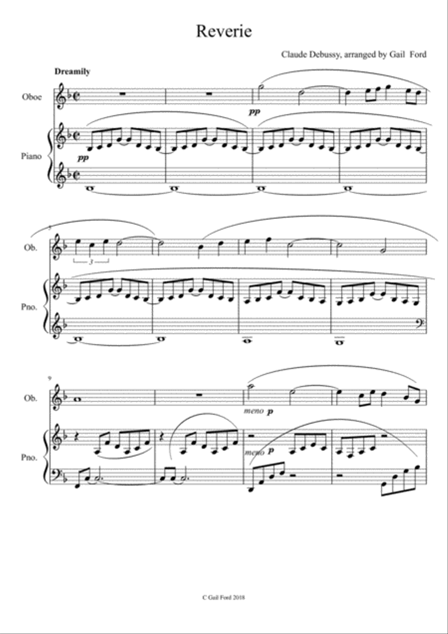 Reverie debussy piano shop sheet