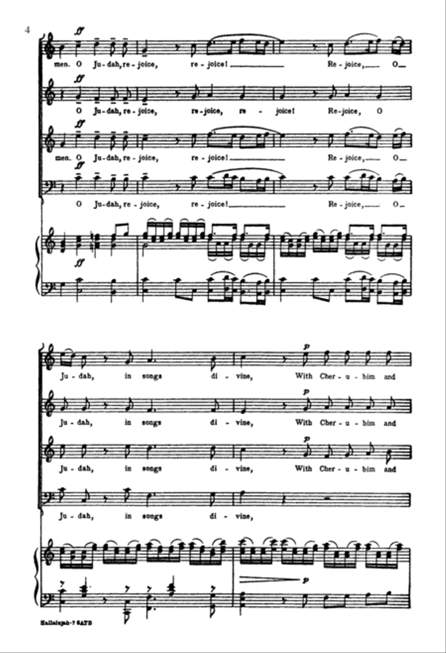 Hallelujah, Amen Hallelujah, Amen 4-Part scores gallery preview page 3