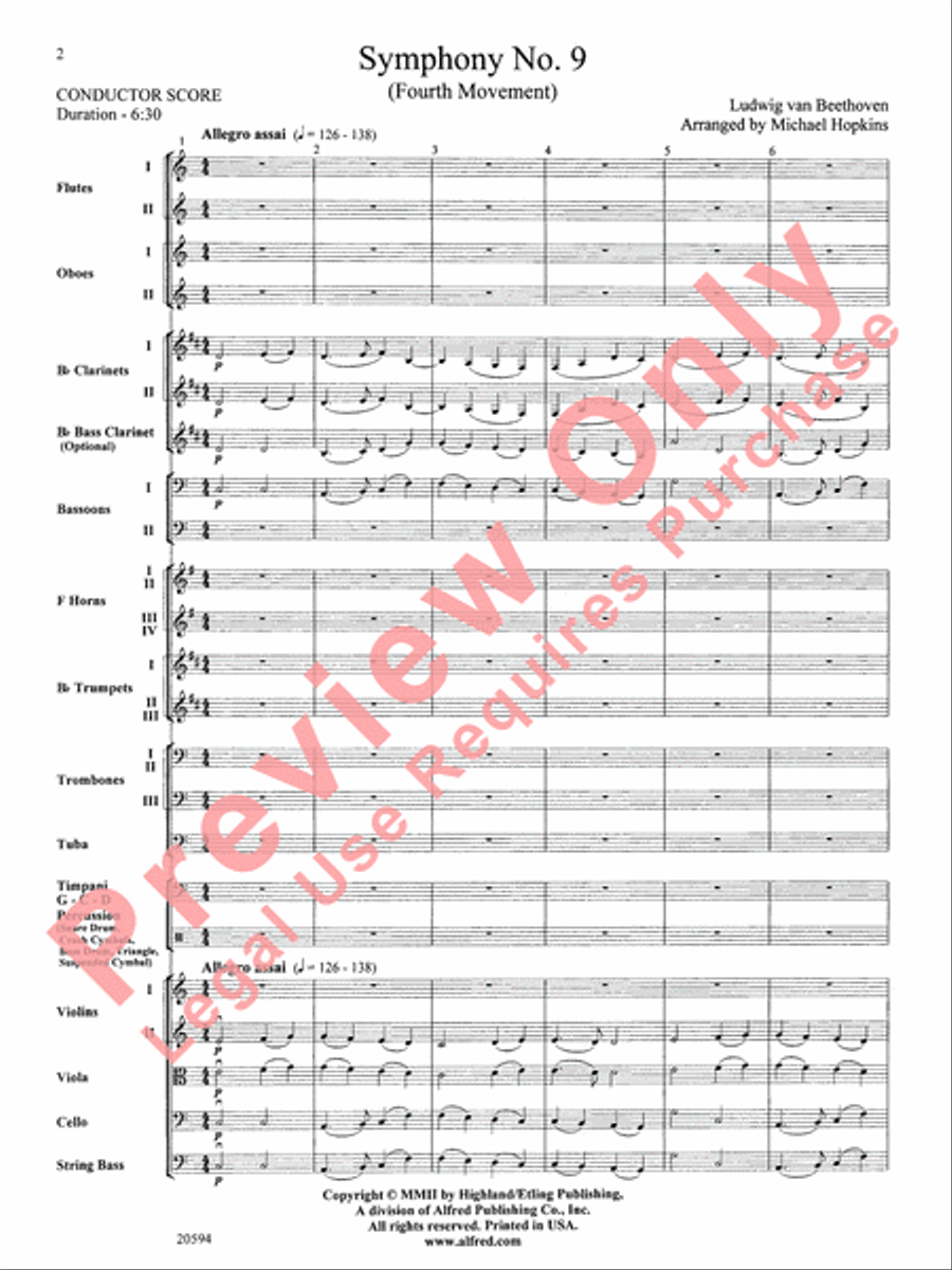 Symphony No. 9 (Fourth Movement) Full Orchestra scores gallery preview page 3