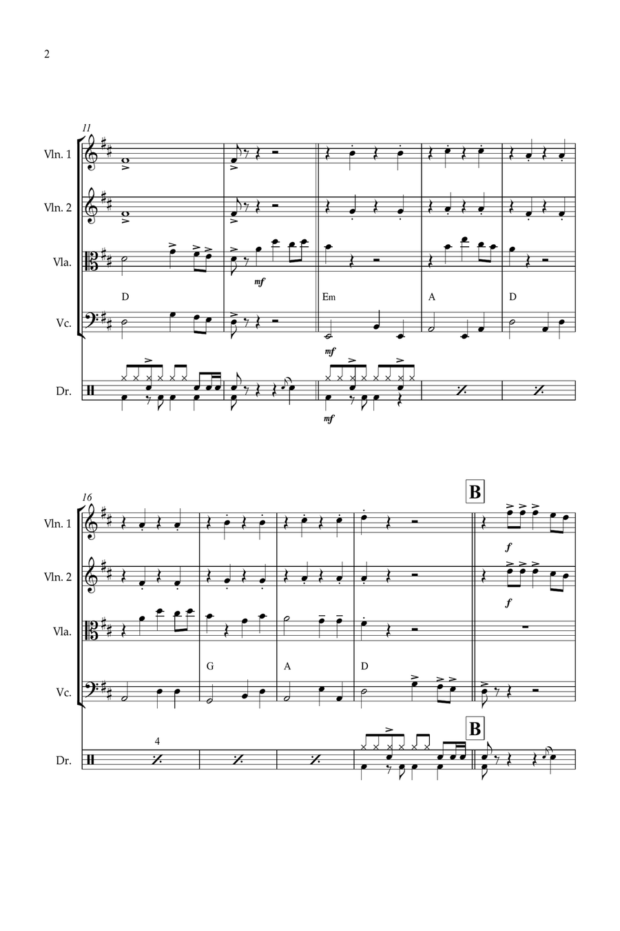 Feliz Navidad Feliz Navidad String Quartet scores gallery preview page 2