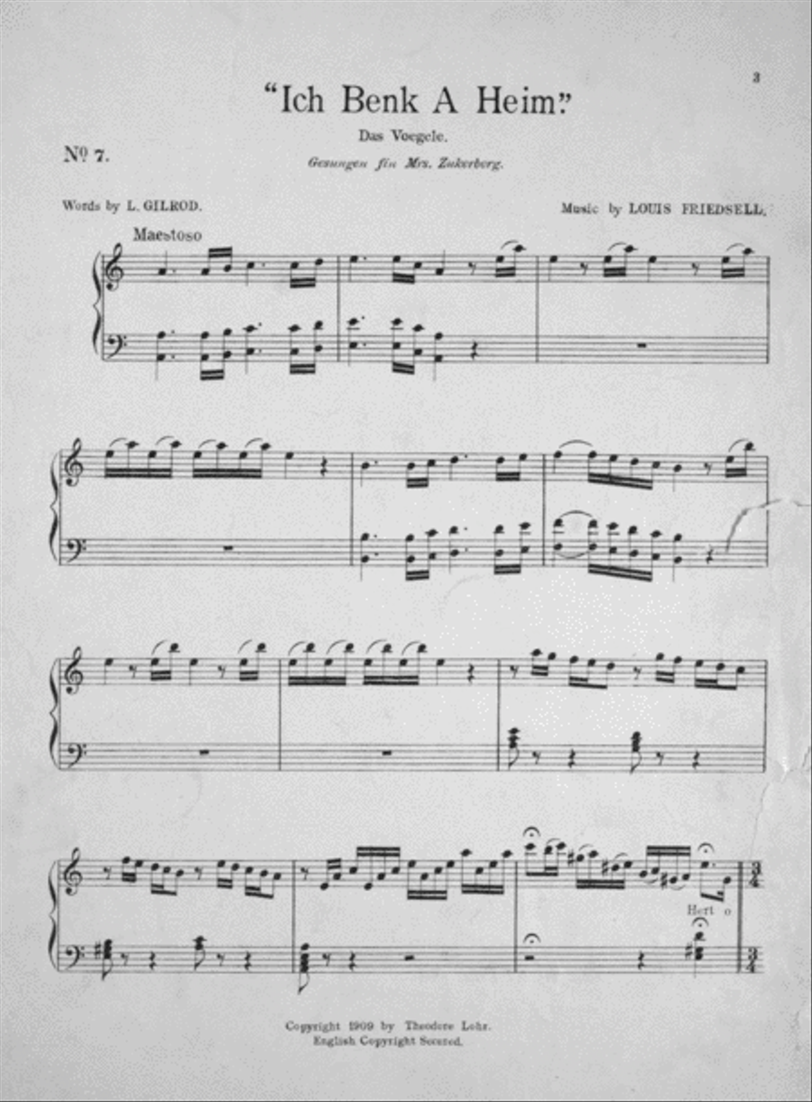 Ich Benk a Heim. Das Voegele Voice scores gallery preview page 2