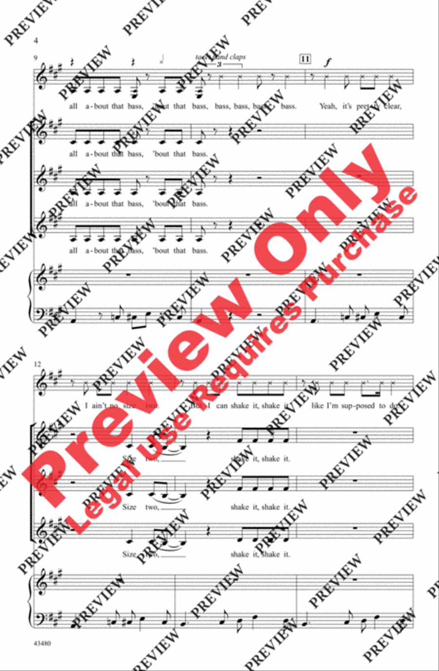 All About That Bass - SoundTrax CD (CD only) Choir scores gallery preview page 4