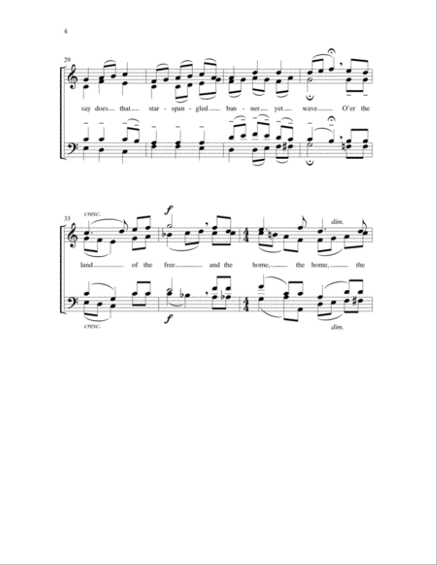 The Star-Spangled Banner The Star-Spangled Banner 4-Part scores gallery preview page 3