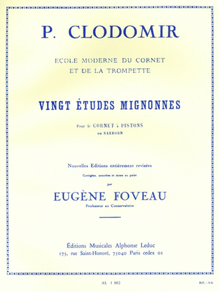 Book cover for Vingt Etudes Mignonnes