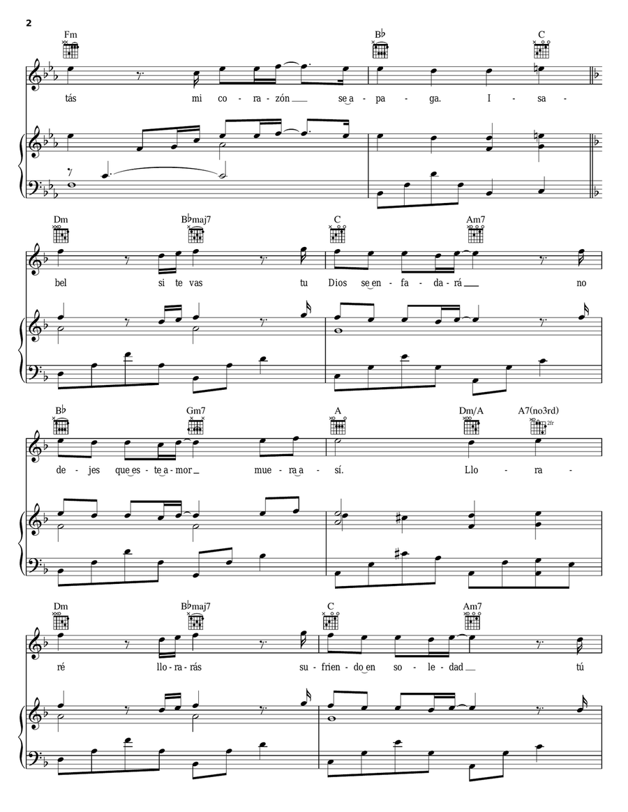 Isabel Piano, Vocal, Guitar scores gallery preview page 2