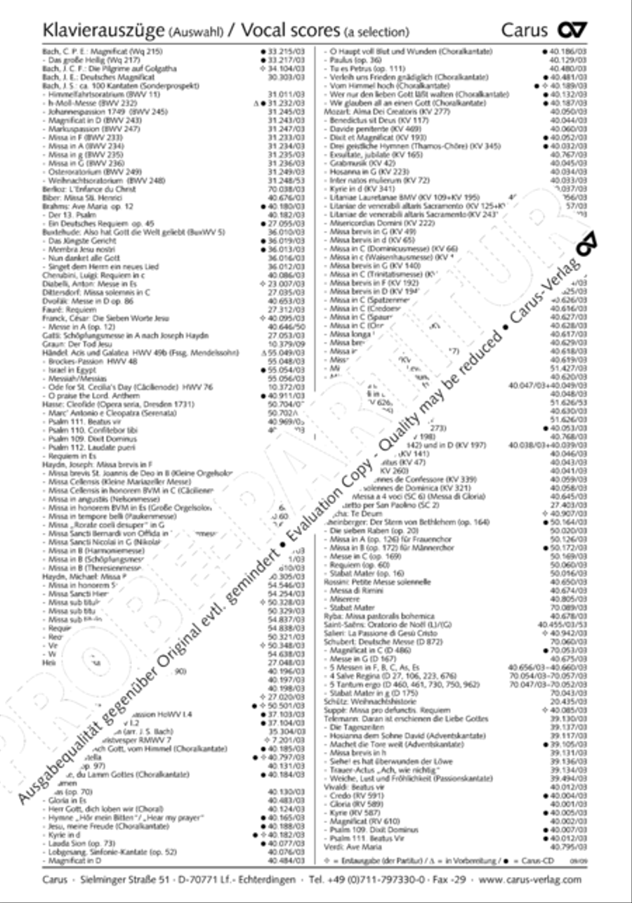 Missa brevis in G major 4-Part scores gallery preview page 37