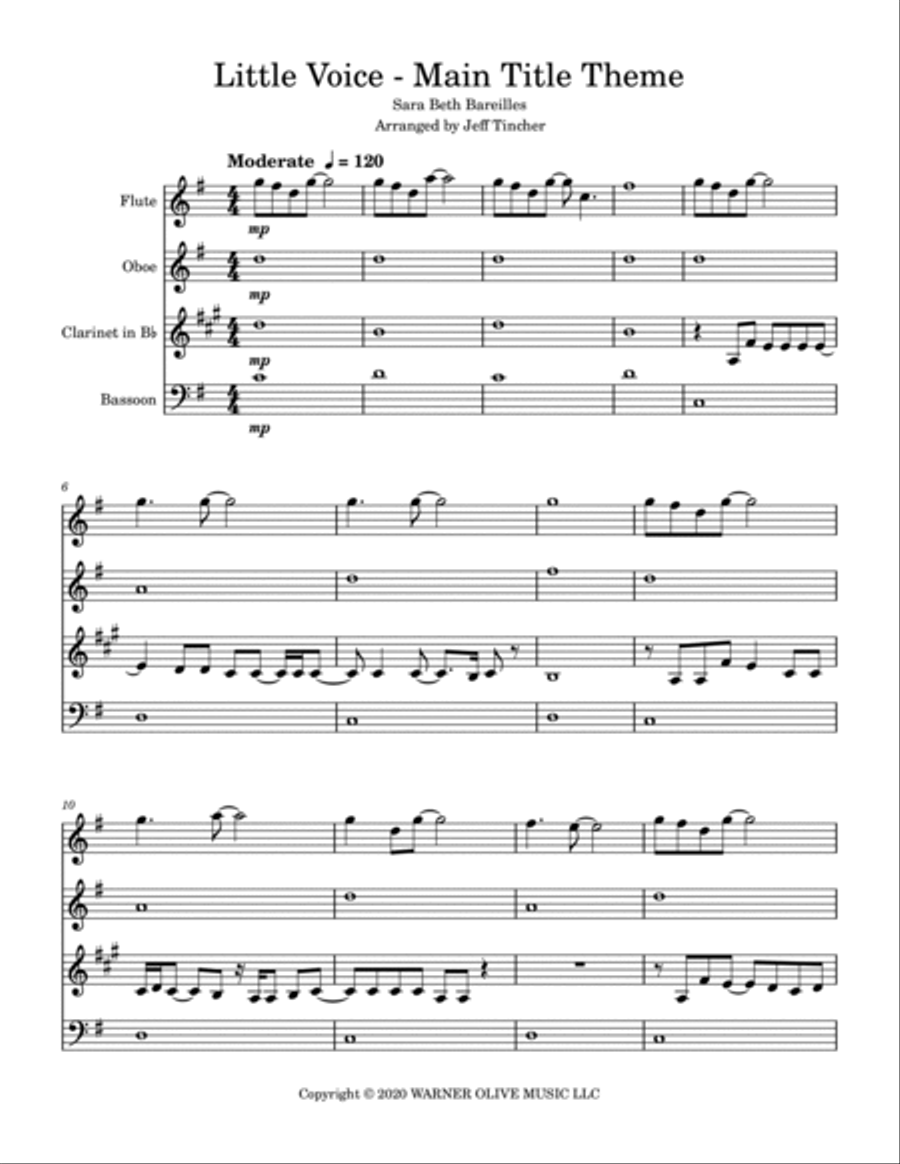Little Voice - Main Title Theme Woodwind Quartet scores gallery preview page 2