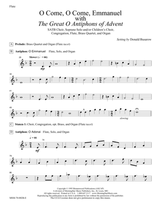 The Great O Antiphons of Advent O Come, O Come, Emmanuel (Downloadable Instrumental Parts)