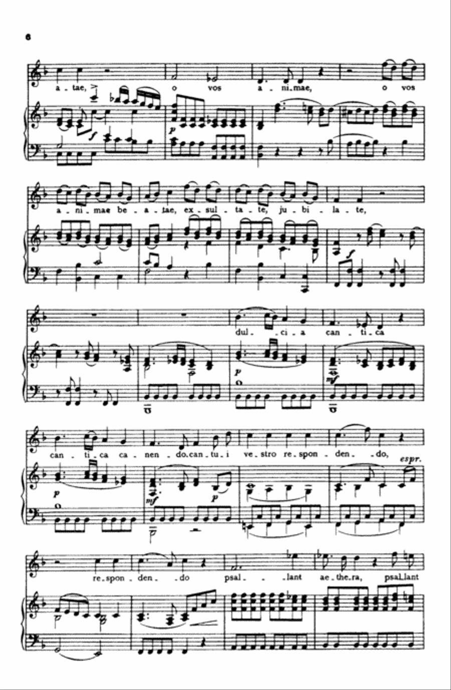 Mozart: Exultate Jubilate, K. 165, Motet for Soprano (Latin) Voice scores gallery preview page 6