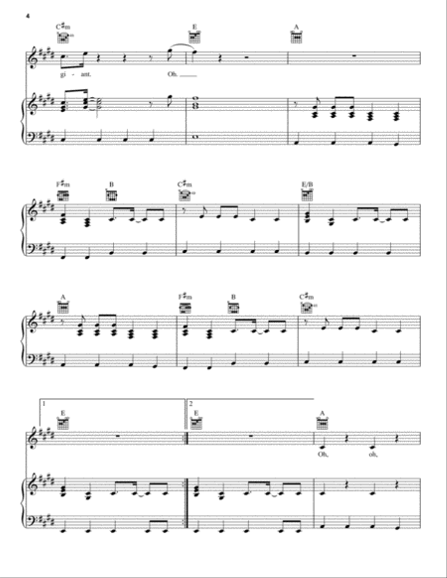 Giant Giant Piano, Vocal, Guitar scores gallery preview page 4