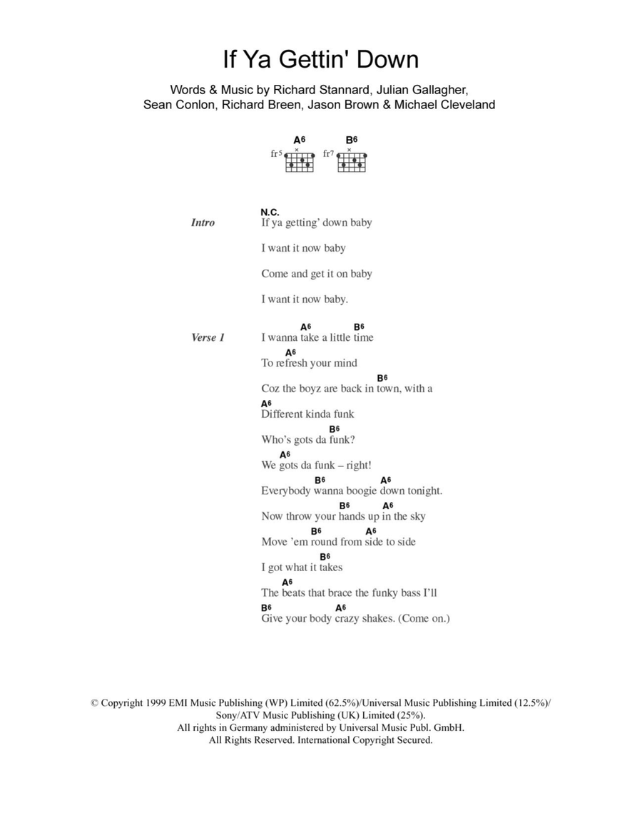 If Ya Gettin' Down Acoustic Guitar scores gallery preview page 1