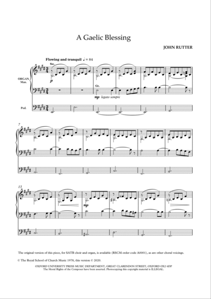 A Gaelic Blessing Organ Solo scores gallery preview page 2