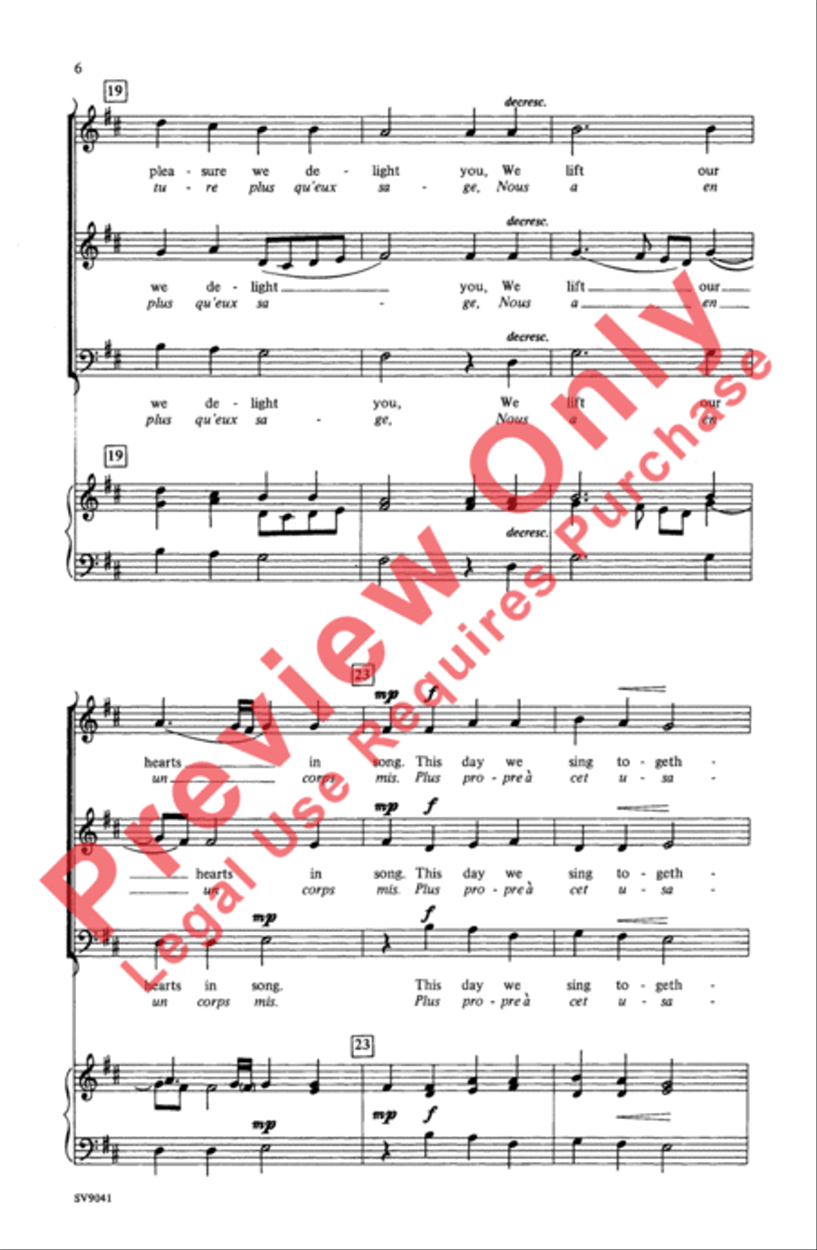 This Day We Sing Together (Nous Voyons Que Les Hommes) 3-Part scores gallery preview page 6