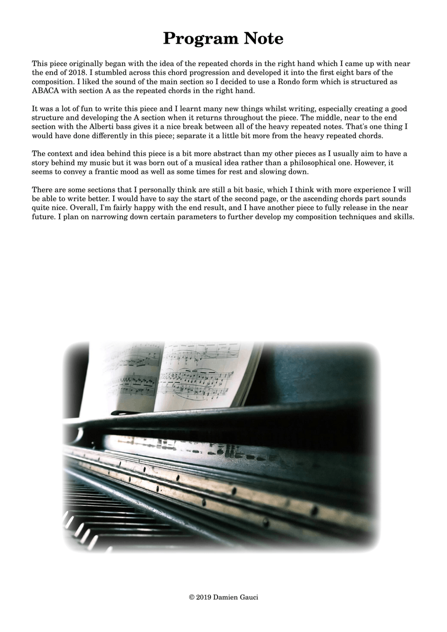 Andante in A minor Piano Solo scores gallery preview page 2
