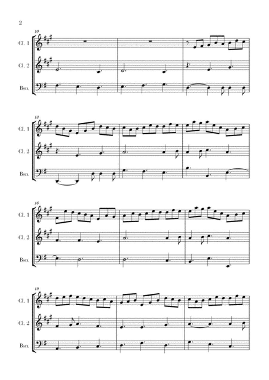 Bach - Jesus bleibet meine Freude for 2 Clarinets and Bassoon Woodwind Trio scores gallery preview page 2