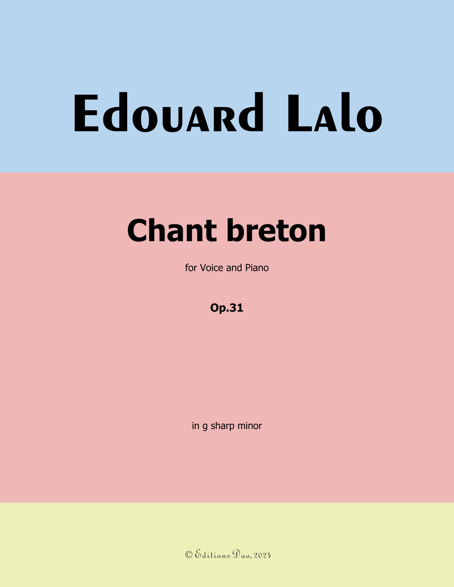 Chant breton, by Edouard Lalo, in g sharp minor Piano, Vocal scores gallery preview page 1