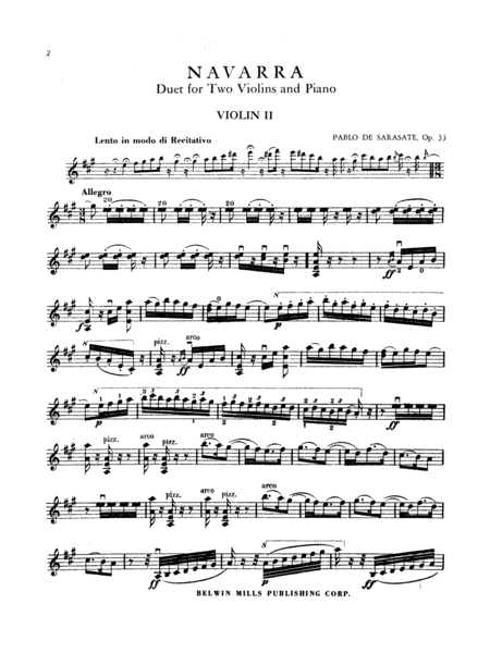 Sarasate: Navarra, Op. 33
