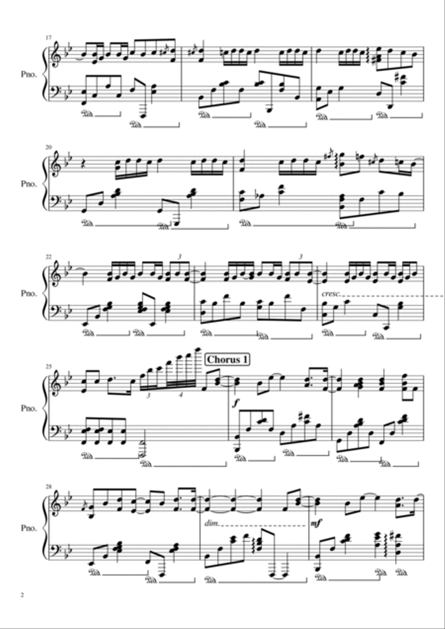 Shuo Hao Bu Ku Piano Solo scores gallery preview page 2