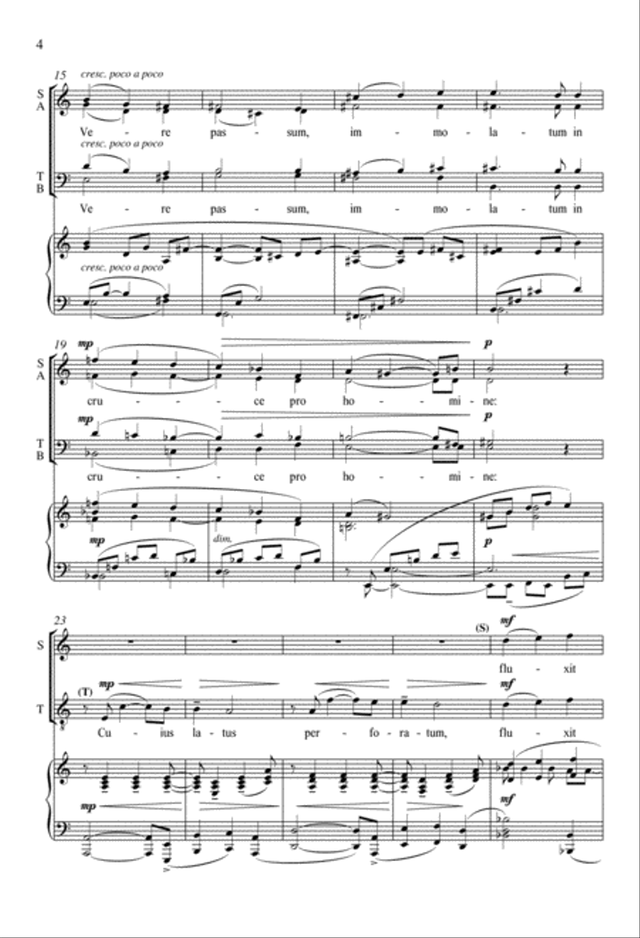 Ave verum Corpus from Four Sacred Choruses 4-Part scores gallery preview page 4