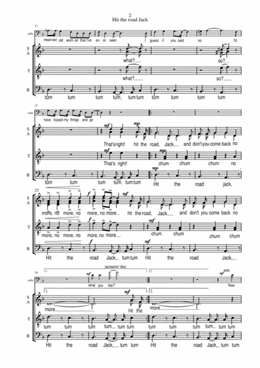 Hit The Road Jack (SATB) image number null
