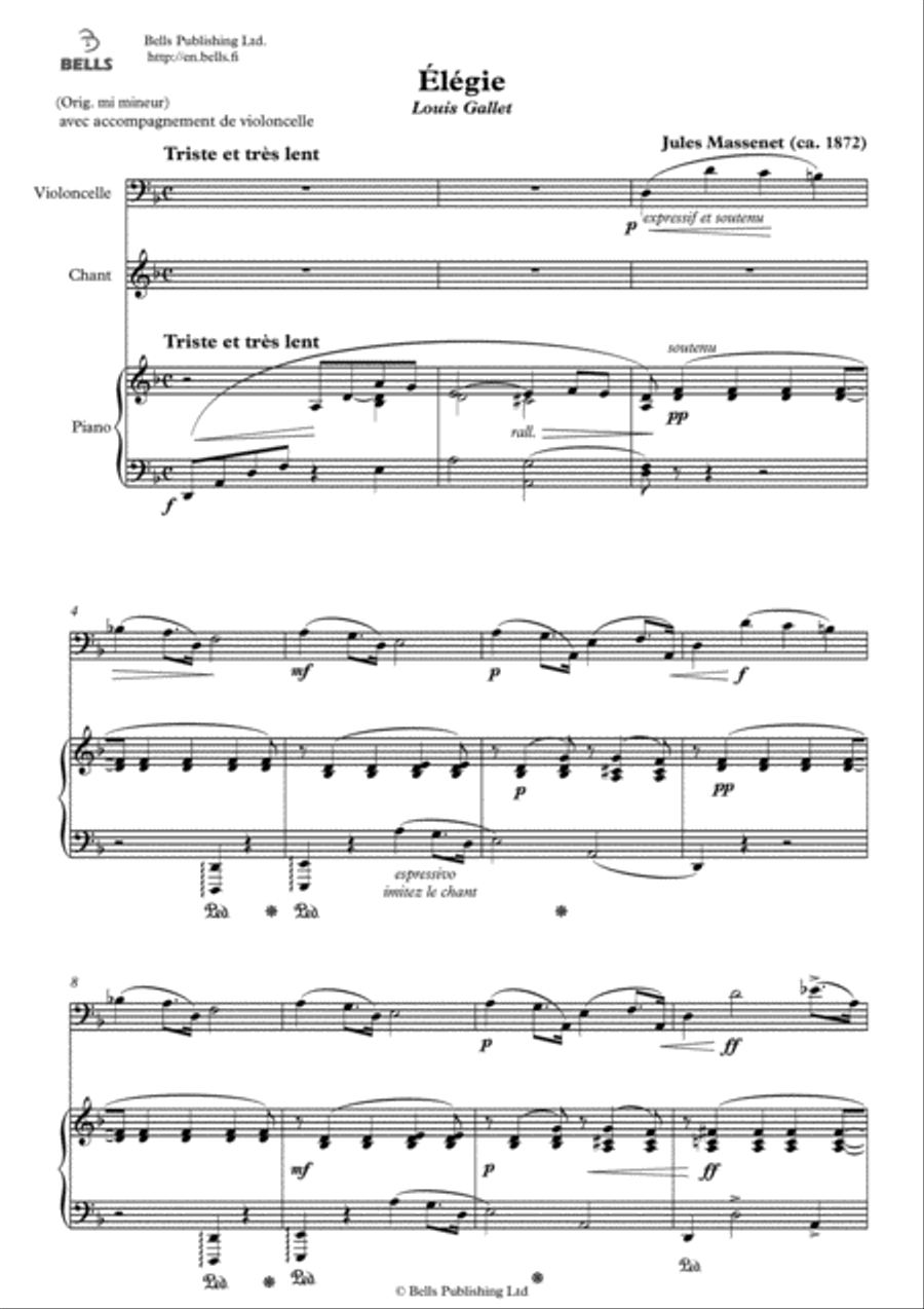 Elegie (D minor) Voice scores gallery preview page 1