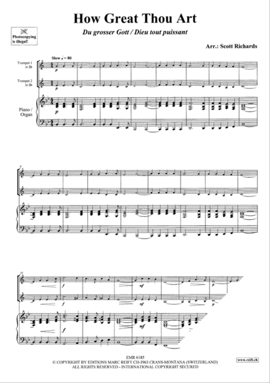 How Great Thou Art Trumpet Duet scores gallery preview page 3