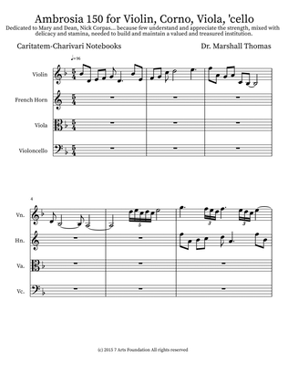 Ambrosia 150 for Violin, Corno, Viola, 'cello