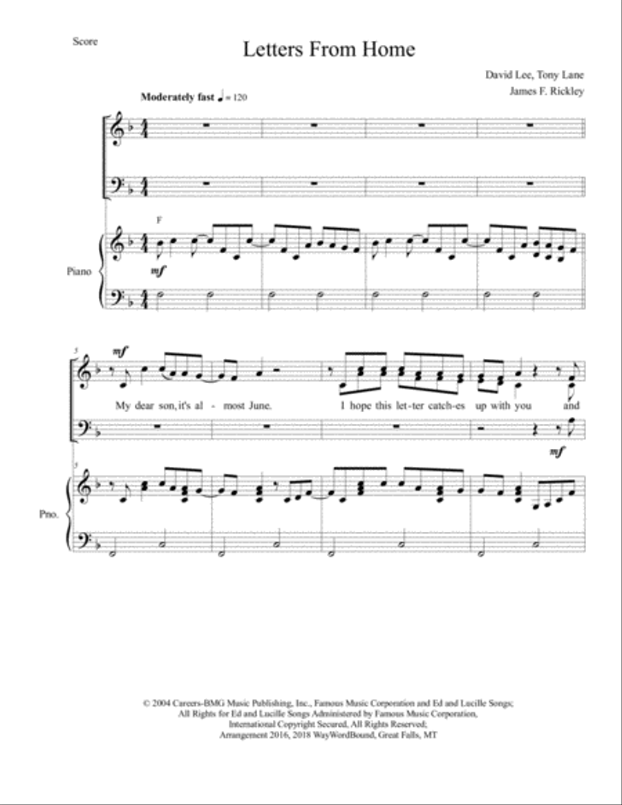 Letters From Home 4-Part scores gallery preview page 1