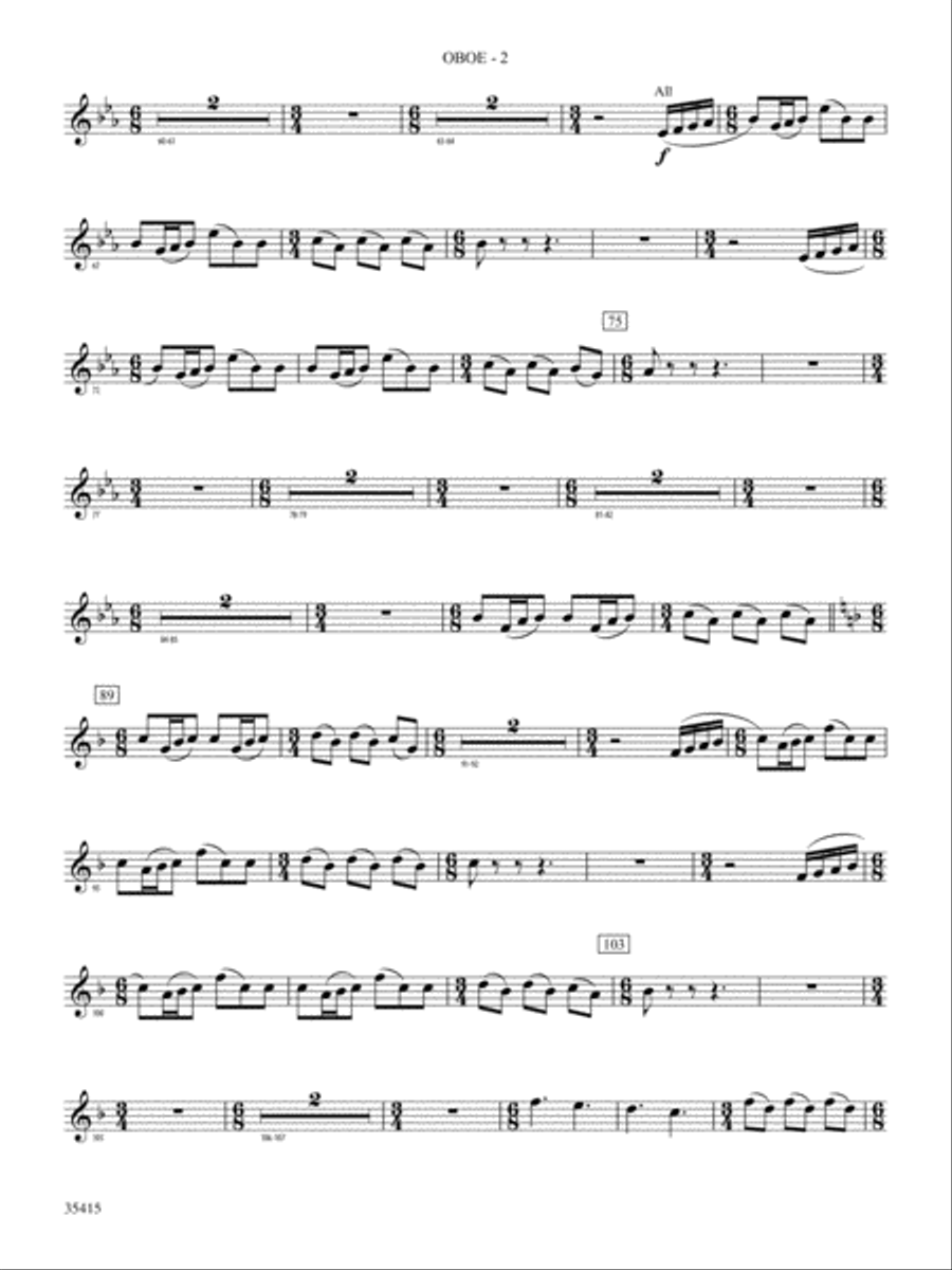A Hymn Tune Rhapsody: Oboe Concert Band scores gallery preview page 2