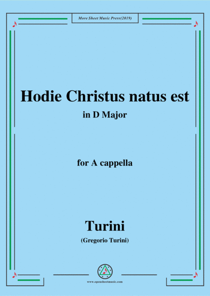 Turini-Hodie Christus natus est,in D Major,for A cappella image number null