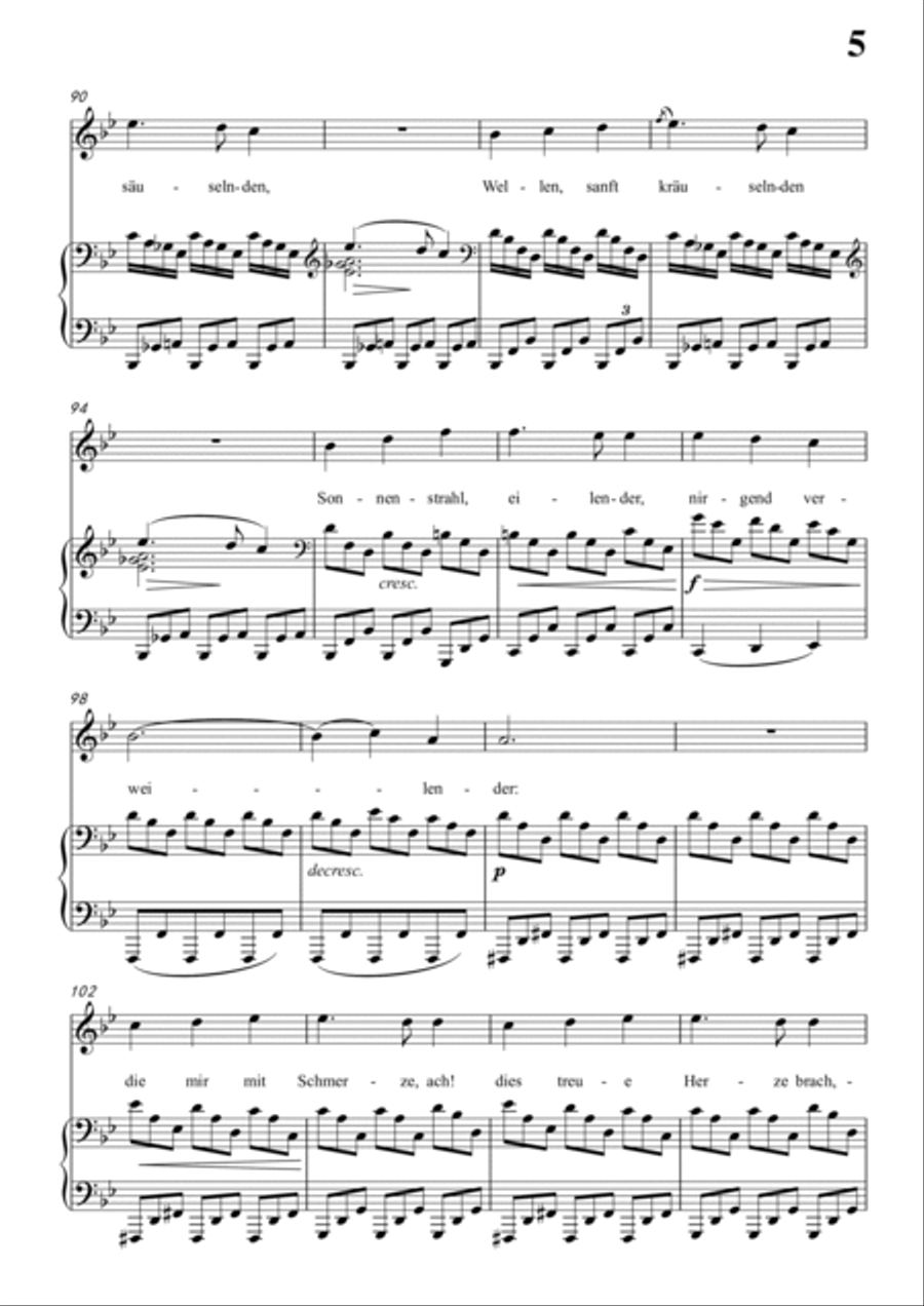 Schubert-inder Ferne in bB minor,for Vocal and Piano Voice scores gallery preview page 6