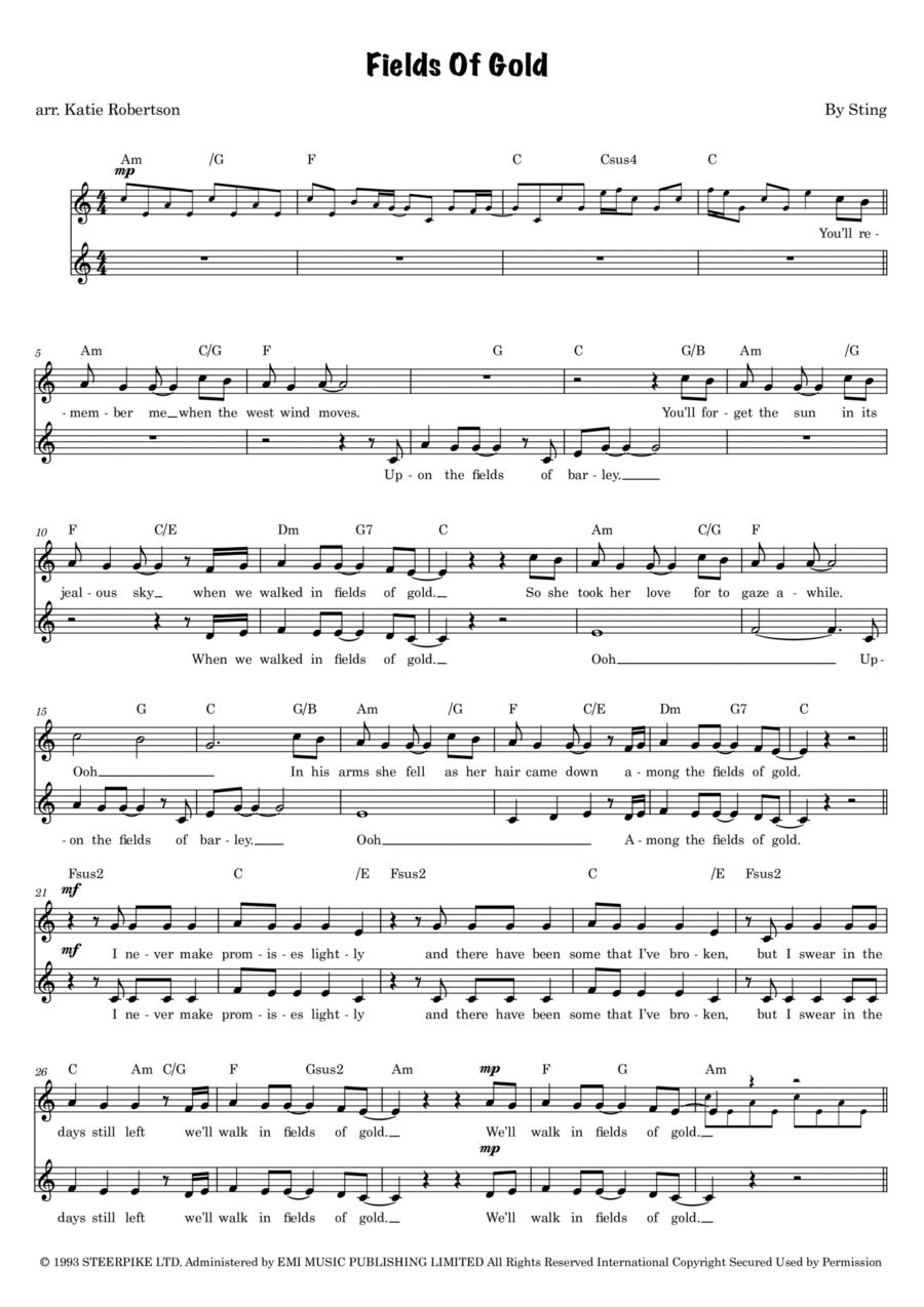 Fields Of Gold SA scores gallery preview page 1
