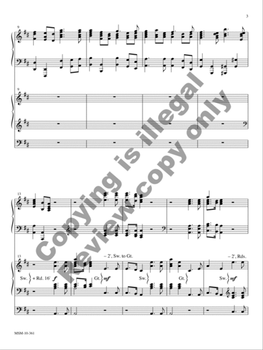 Royal Fireworks Music: Piano and Organ Duet Organ scores gallery preview page 15