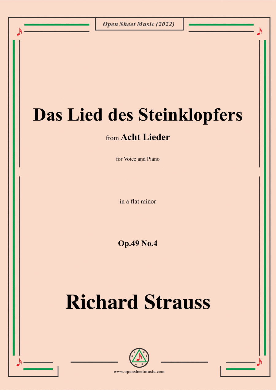 Richard Strauss-Das Lied des Steinklopfers,in a flat minor Voice scores gallery preview page 1