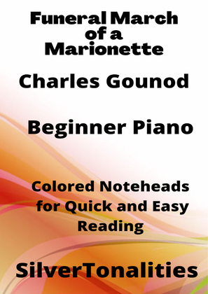 Funeral March of a Marionette Beginner Piano Sheet Music with Colored Notation