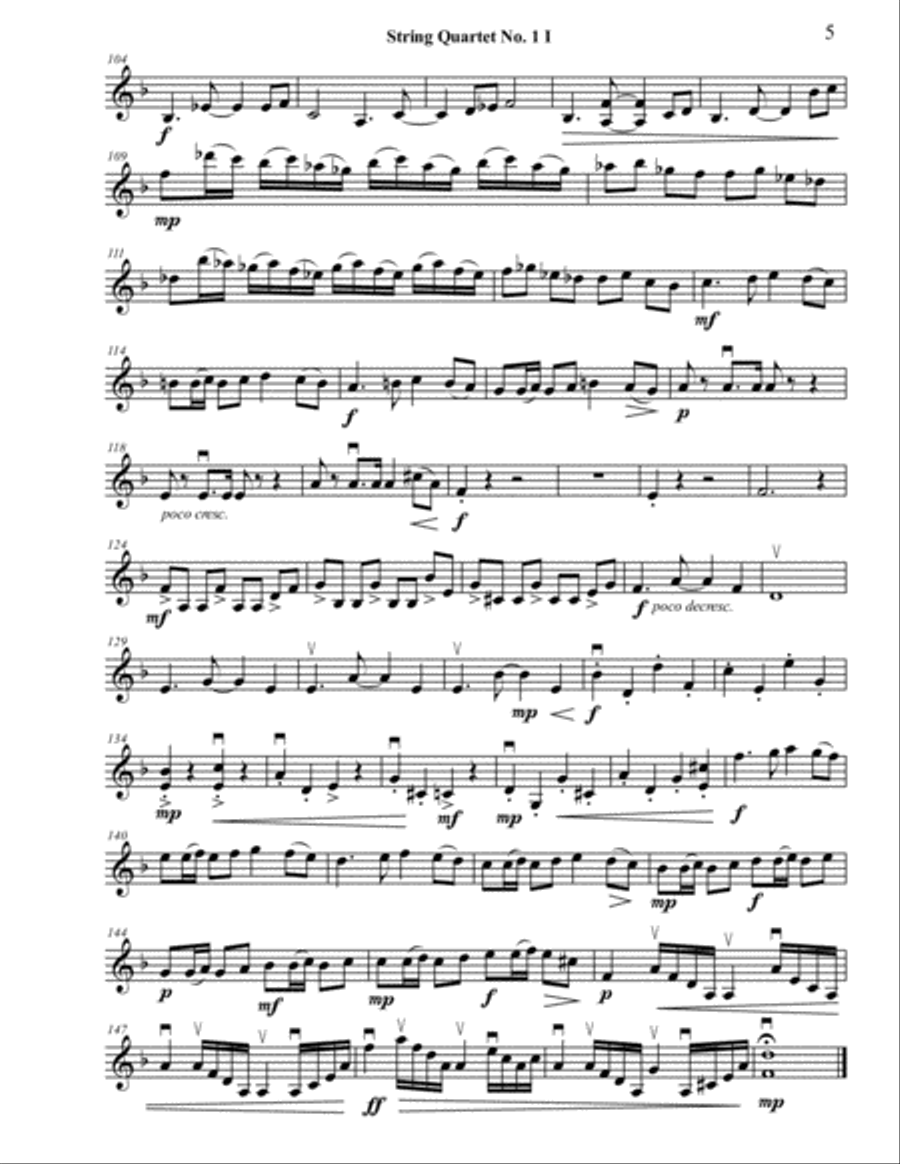 String Quartet 1 in D Minor - Second Violin String Quartet scores gallery preview page 5