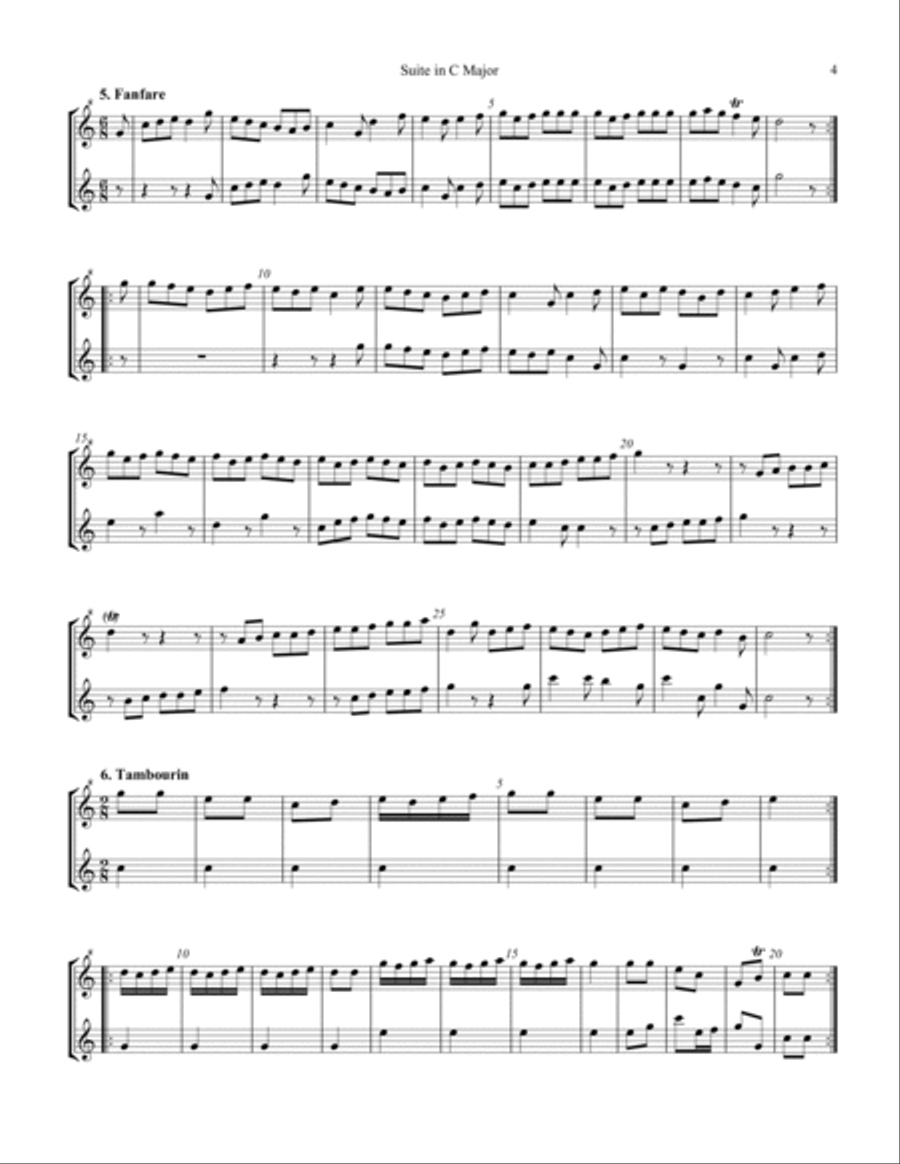 Suite in C Major for recorder duet Woodwind Duet scores gallery preview page 5