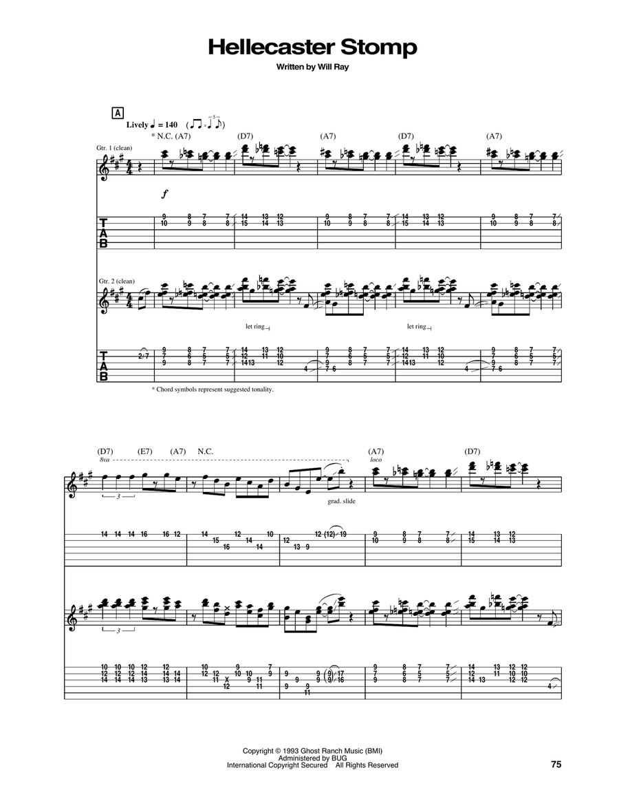 Hellecaster Stomp Acoustic Guitar scores gallery preview page 1