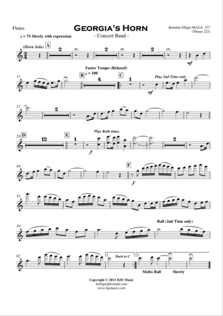 Georgia's Horn - Concert Band Concert Band scores gallery preview page 3